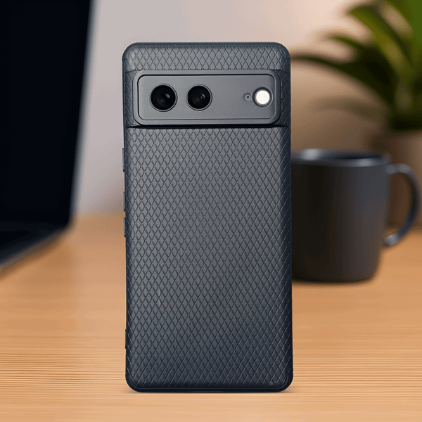 Black Line Wave Silicone Case for Google Pixel 7 - The Hatke