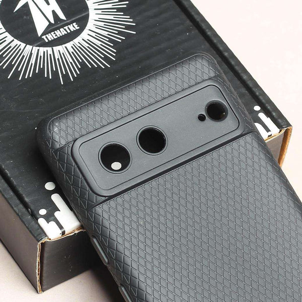 Black Line Wave Silicone Case for Google Pixel 7 - The Hatke