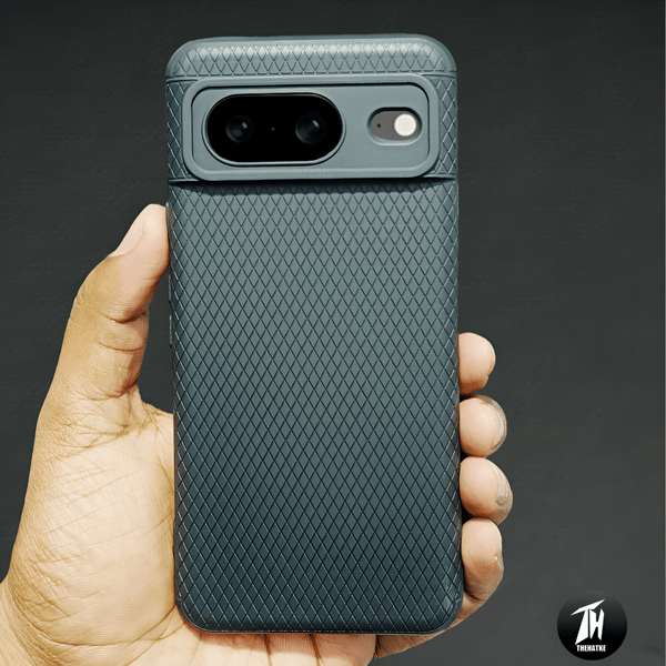 Black Line Wave Silicone Case for Google Pixel 8 - The Hatke