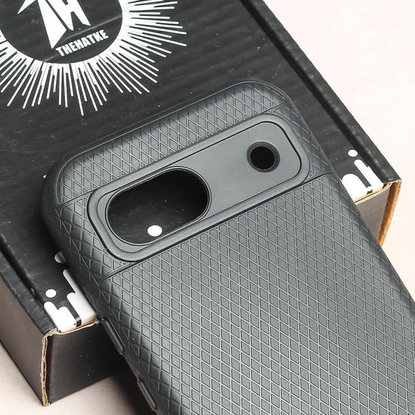 Black Line Wave Silicone Case for Google Pixel 8 - The Hatke