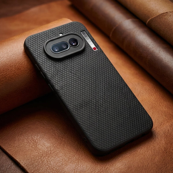 Black Line Wave Silicone Case for Nothing Phone 4A - The Hatke
