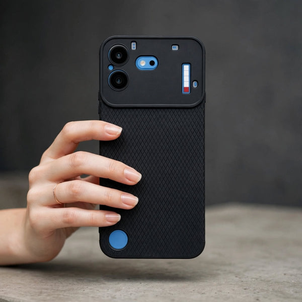 Black Line Wave Silicone Case for Nothing Phone 4B - The Hatke