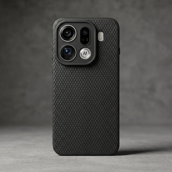Black Line Wave Silicone Case for Oppo Find X9 Pro - The Hatke