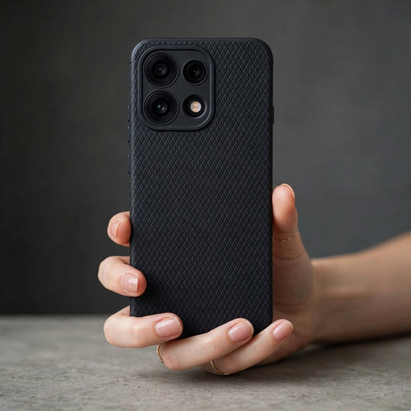 Black Line Wave Silicone Case for Oppo Reno 16c - The Hatke