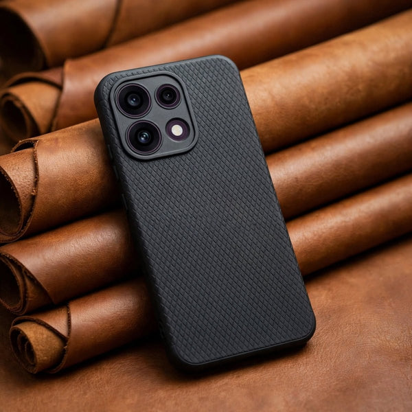 Black Line Wave Silicone Case for Oppo Reno 16c - The Hatke