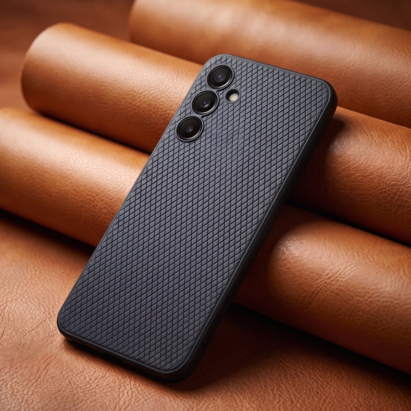 Black Line Wave Silicone Case for Samaung A56 - The Hatke