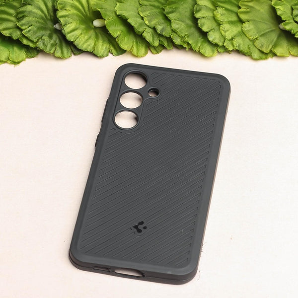 Black Line Wave Silicone Case for Samsung S23 fe - The Hatke