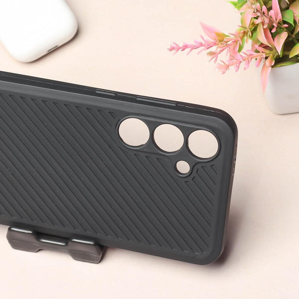 Black Line Wave Silicone Case for Samsung S23 fe - The Hatke