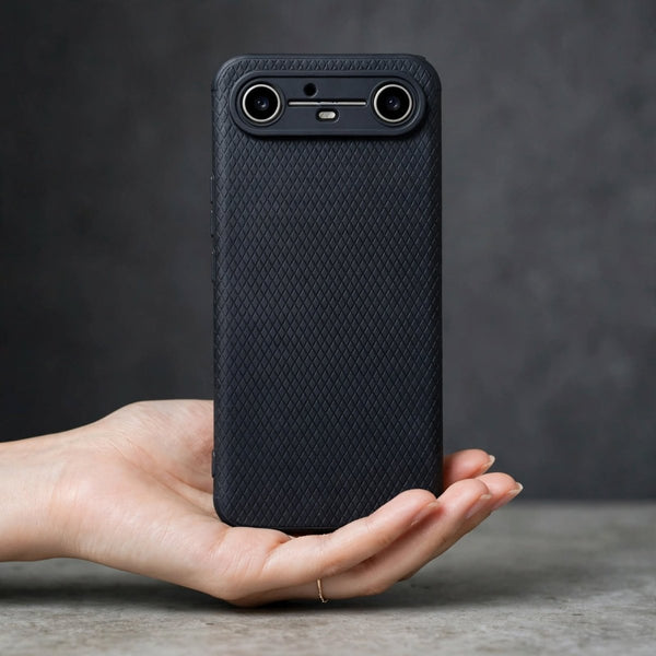 Black Line Wave Silicone Case for Tecno Pova Slim - The Hatke
