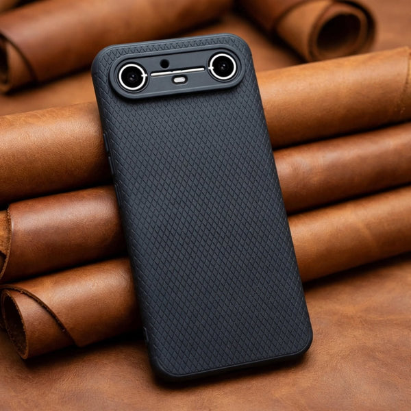 Black Line Wave Silicone Case for Tecno Pova Slim - The Hatke