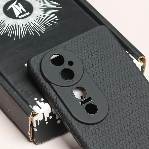 Black Line Wave Silicone Case for Vivo V40 - The Hatke