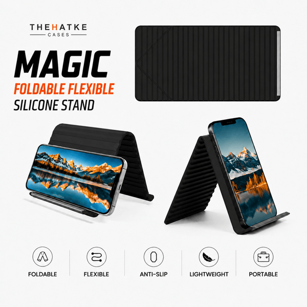 Black Magic foldable flexible silicone stand - The Hatke