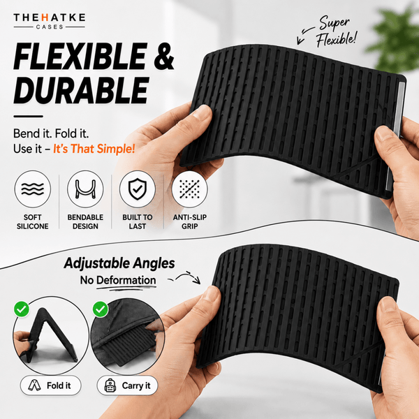 Black Magic foldable flexible silicone stand - The Hatke
