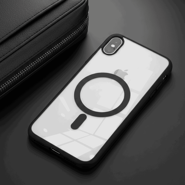 Black MagSafe Clear Transparent Silicone case for Apple iphone Xs Max - The Hatke