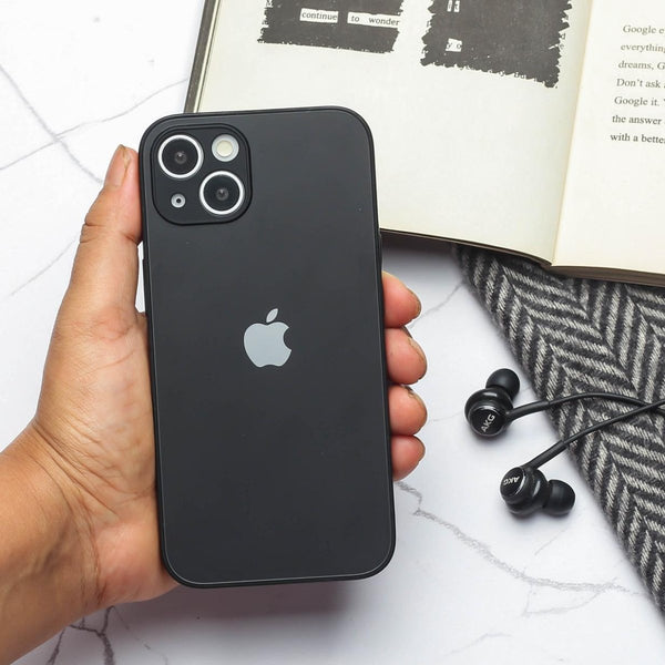 Black Matte Fiber Silicone case for Apple iphone 13 - The Hatke