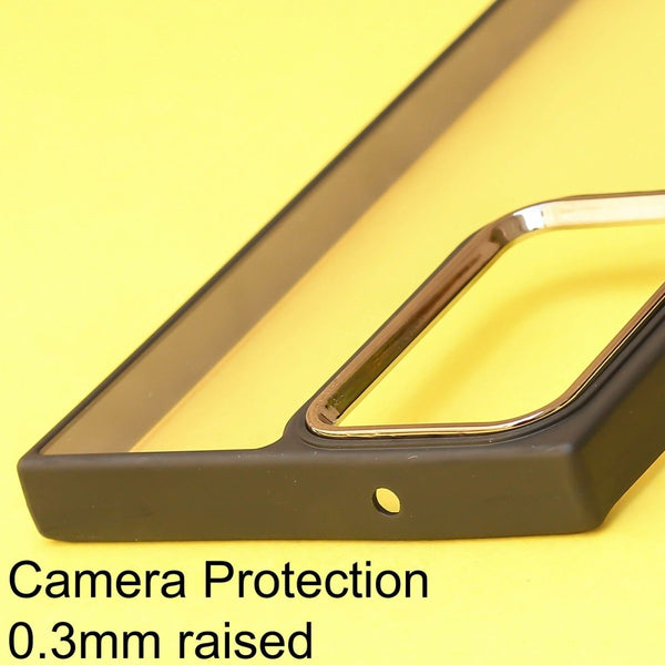 Black Metal Protection Transparent Case for Samsung S24 Ultra - The Hatke