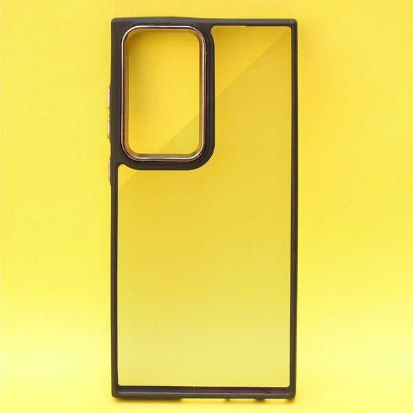 Black Metal Protection Transparent Case for Samsung S24 Ultra - The Hatke