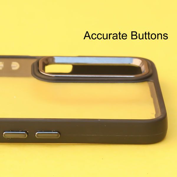 Black Metal Safe Transparent Case for Samsung S20 FE - The Hatke