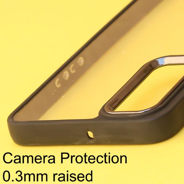 Black Metal Safe Transparent Case for Samsung S20 FE - The Hatke