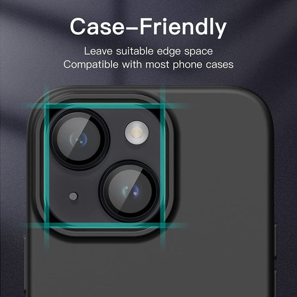 Black Metallic camera ring lens guard for Apple iphone 13 - The Hatke