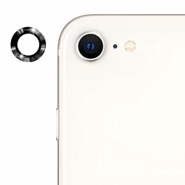 Black Metallic camera ring lens guard for Apple iphone 16e - The Hatke