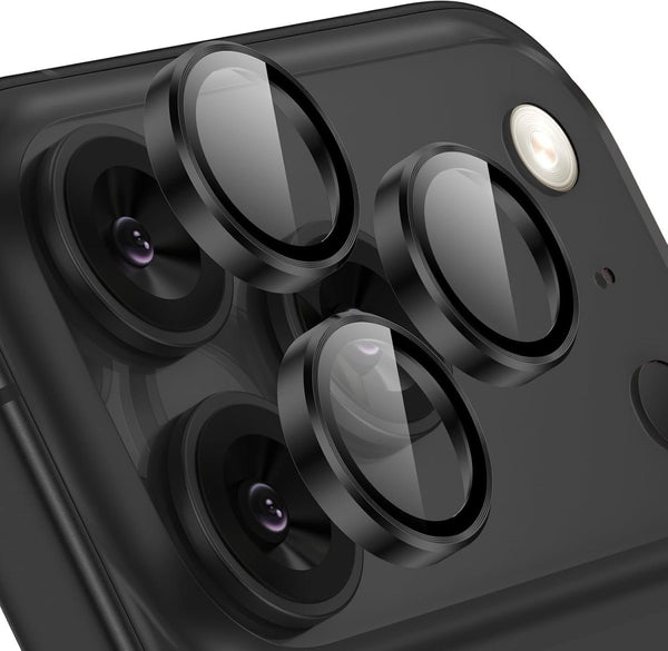 Black Metallic camera ring lens guard for Apple iphone 18 Pro Max - The Hatke