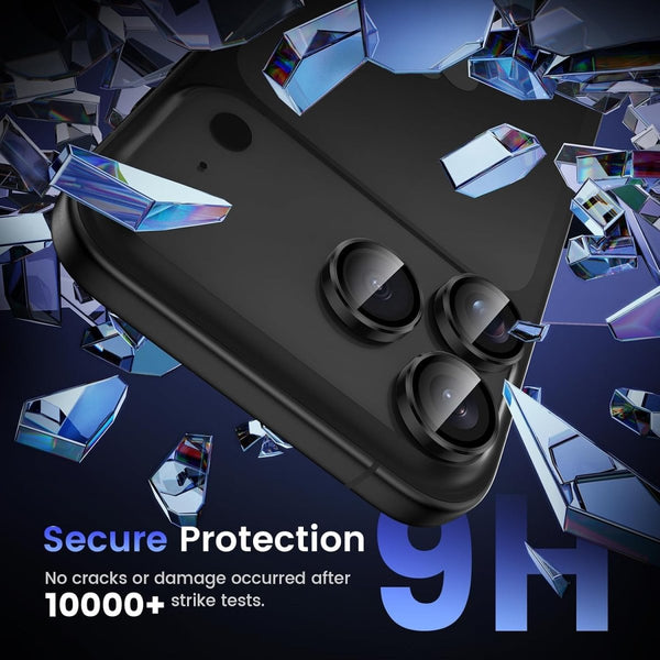 Black Metallic camera ring lens guard for Apple iphone 18 Pro Max - The Hatke