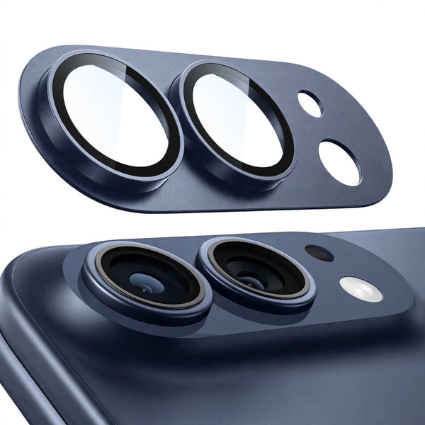 Black Metallic camera ring lens guard for Apple iphone Duo - The Hatke