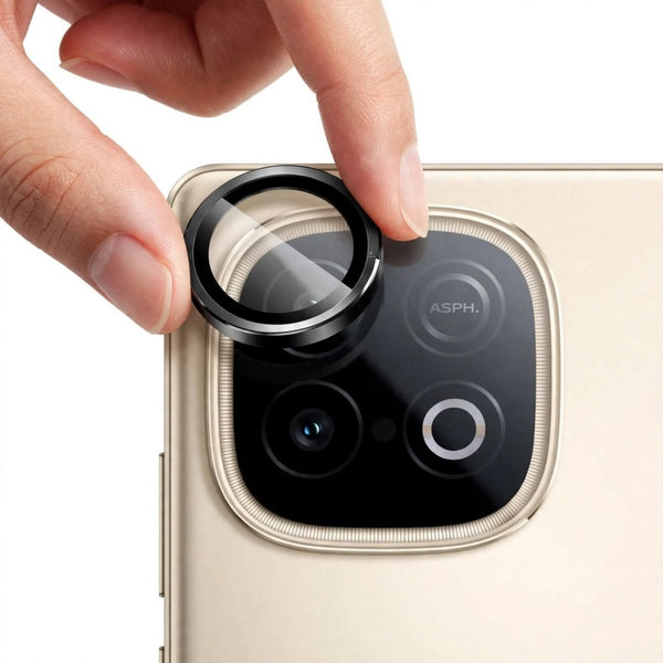 Black Metallic camera ring lens guard for IQOO Neo 10 - The Hatke