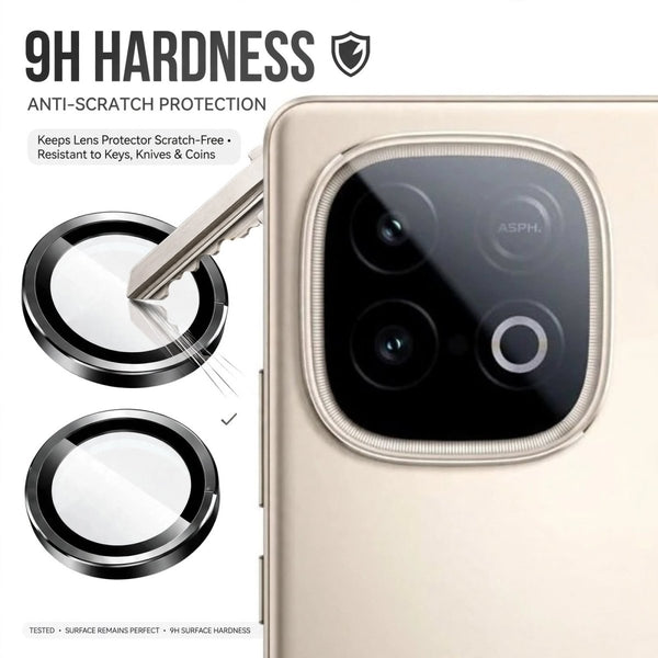 Black Metallic camera ring lens guard for IQOO Neo 10 - The Hatke