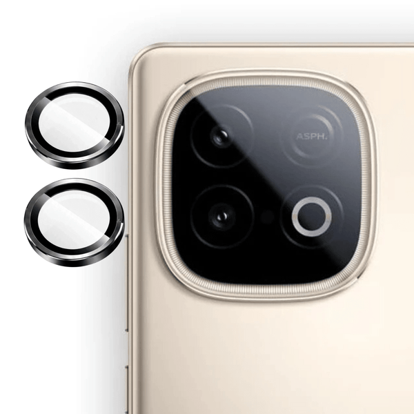 Black Metallic camera ring lens guard for IQOO Neo 10 - The Hatke