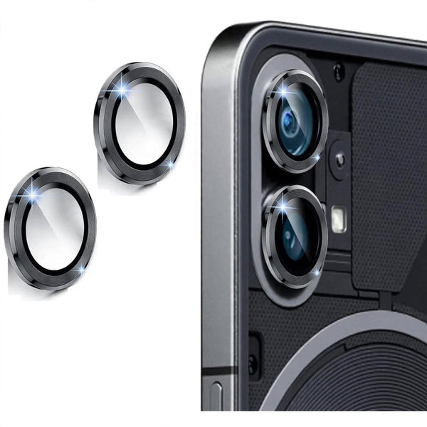 Black Metallic camera ring lens guard for Nothing Phone 1 - The Hatke