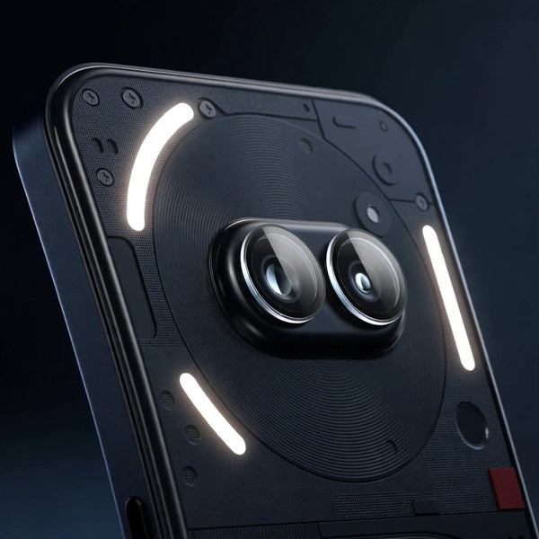 Black Metallic camera ring lens guard for Nothing Phone 2a Plus - The Hatke
