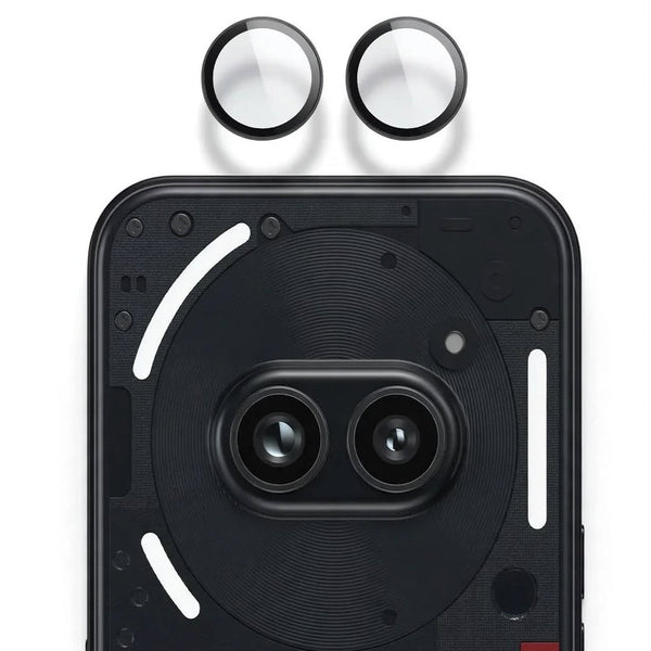 Black Metallic camera ring lens guard for Nothing Phone 2a Plus - The Hatke