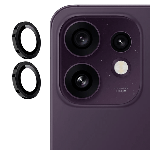 Black Metallic camera ring lens guard for Oppo Reno 16 - The Hatke