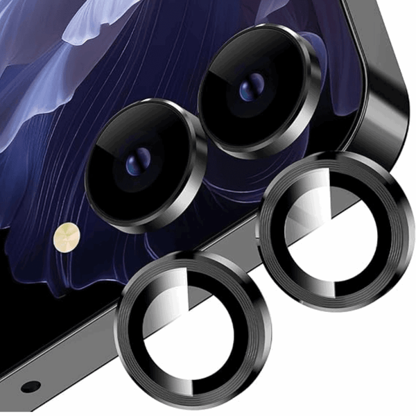 Black Metallic camera ring lens guard for Samsung Galaxy Z Flip 7 - The Hatke
