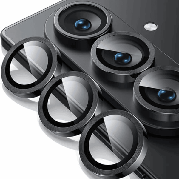 Black Metallic camera ring lens guard for Samsung Galaxy Z Fold 7 - The Hatke