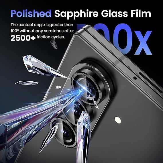 Black Metallic camera ring lens guard for Samsung Galaxy Z Fold 7 - The Hatke