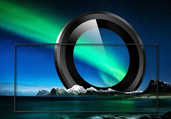Black Metallic camera ring lens guard for Samsung S23 Plus - The Hatke