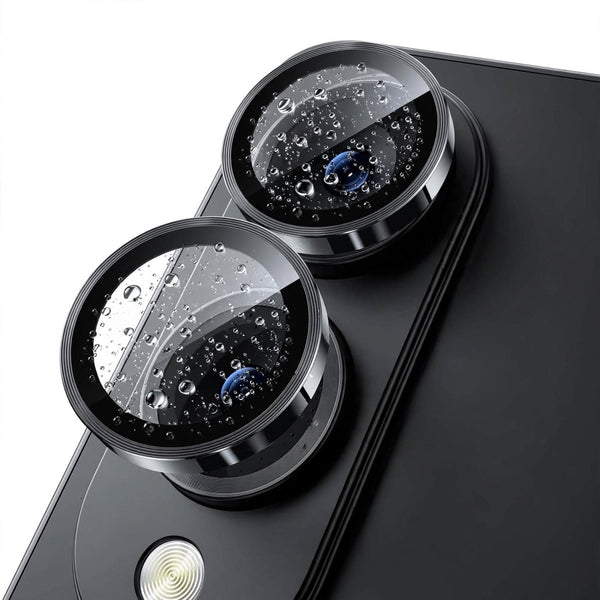 Black Metallic camera ring lens guard for Samsung S25 Edge - The Hatke