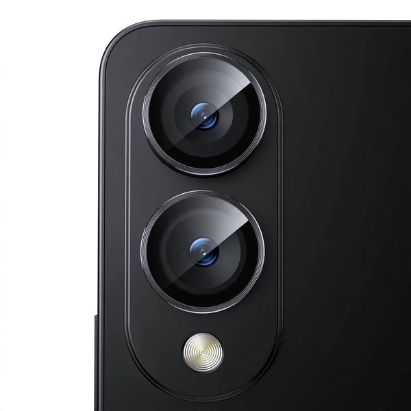 Black Metallic camera ring lens guard for Samsung S25 Edge - The Hatke
