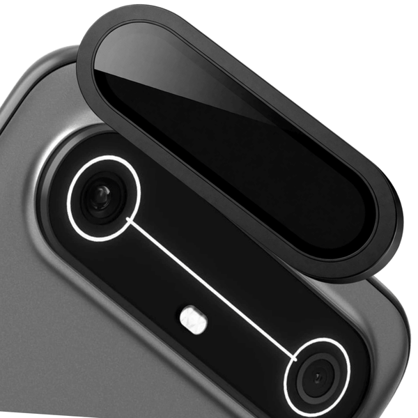 Black Metallic camera ring lens guard for Tecno Spark Slim - The Hatke