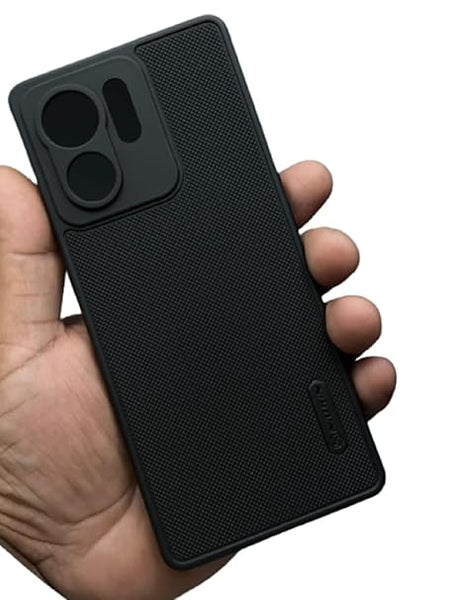 Black Niukin Silicone Case for Motorola Edge 40 - The Hatke