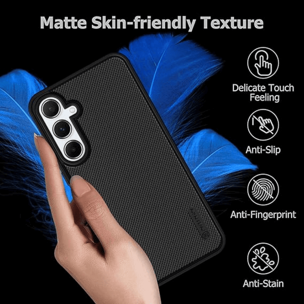 Black Niukin Silicone Case for Samsung A35 - The Hatke