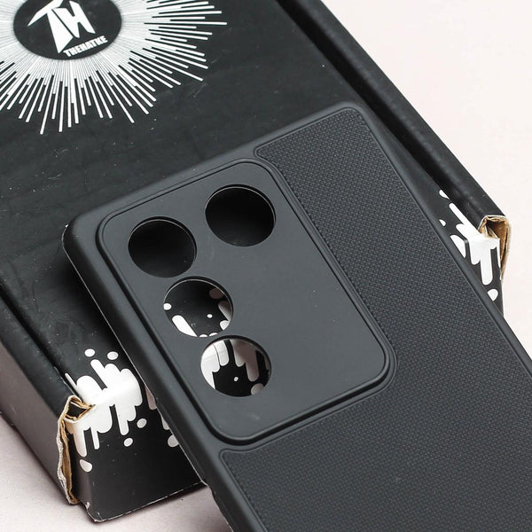 Black Niukin Silicone Case for Vivo V27 - The Hatke