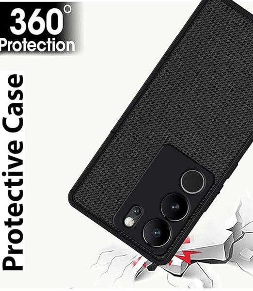 Black Niukin Silicone Case for Vivo V29 5G - The Hatke