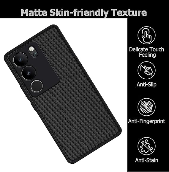 Black Niukin Silicone Case for Vivo V29 5G - The Hatke