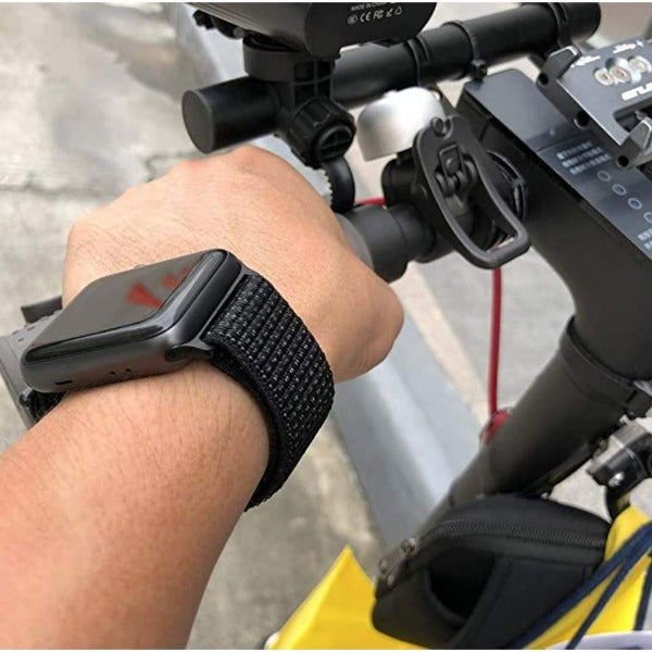Black Nylon Strap For Apple Watch Series 4 (38mm/40mm/41mm) - The Hatke