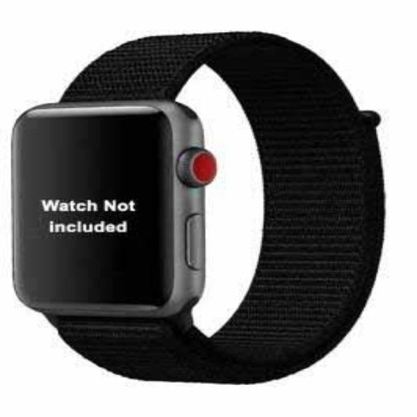 Black Nylon Strap For Apple Watch Series 4 (38mm/40mm/41mm) - The Hatke
