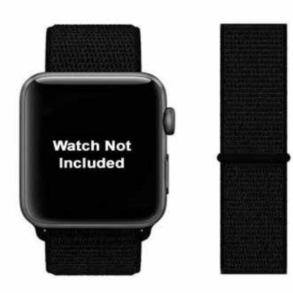 Black Nylon Strap For Apple Watch Series 4 (38mm/40mm/41mm) - The Hatke